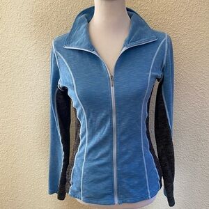 Kuhl Moonbeam Full Zip Collared Jacket Lightweight Knit Blue Gray: Small